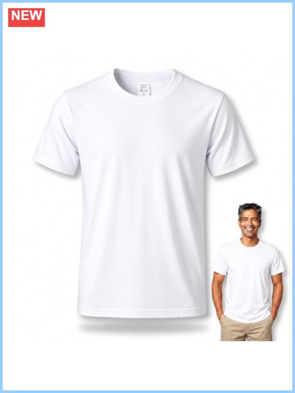 Blank Polyester Crew Neck T-Shirt for Sublimation Printing, Unisex
